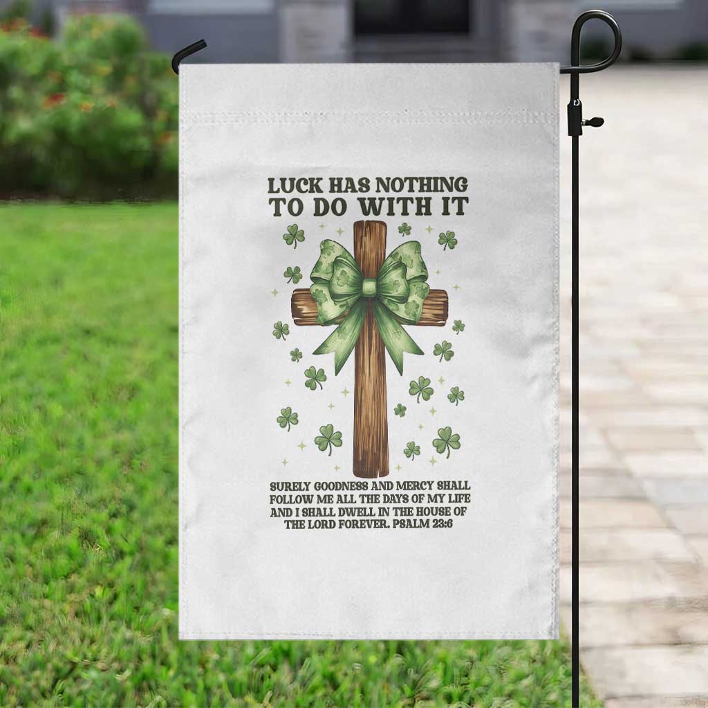 Faith Over Luck St Patrick's Day Garden Flag Christian Jesus Bible Verse Psalm 23 TS14 Print Your Wear