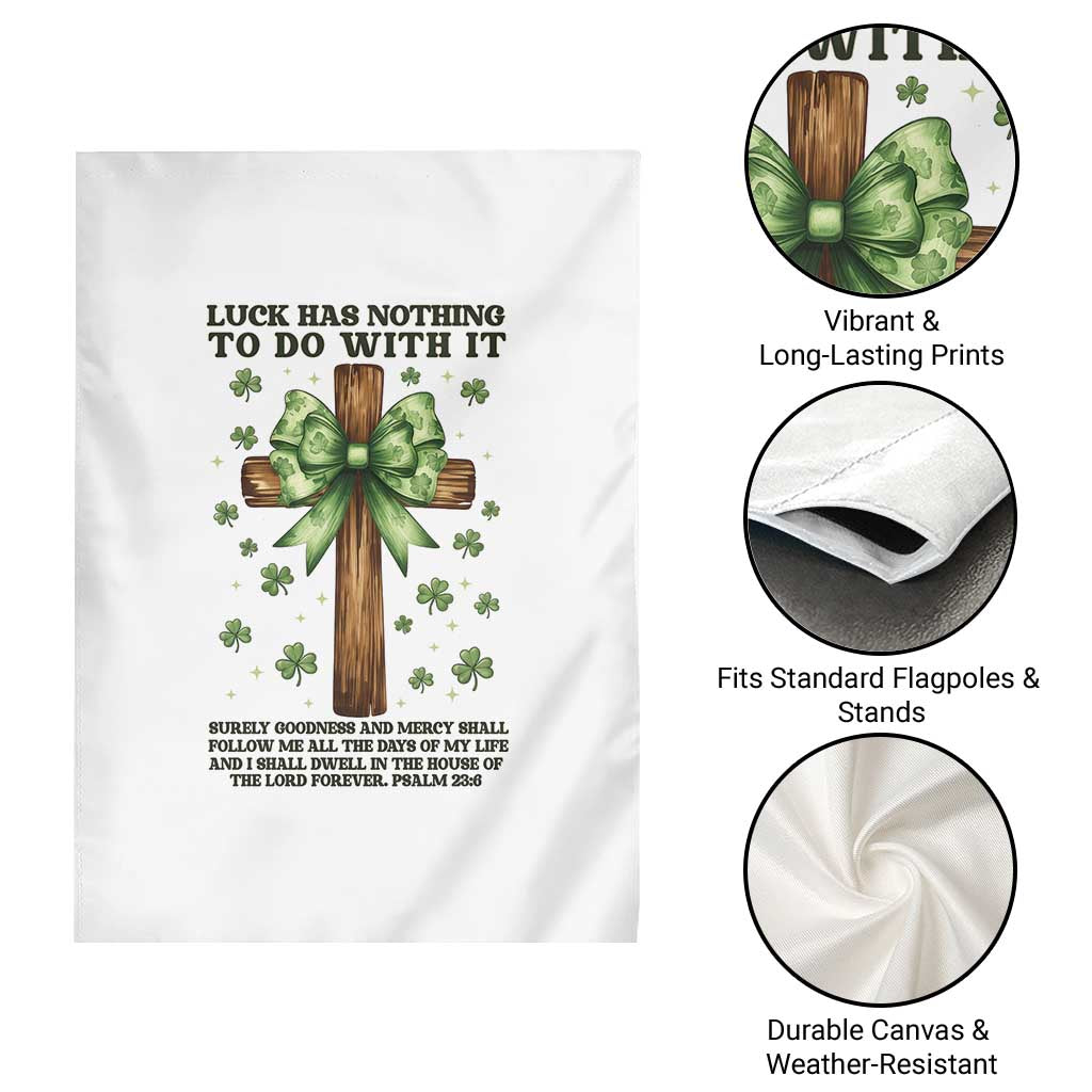 Faith Over Luck St Patrick's Day Garden Flag Christian Jesus Bible Verse Psalm 23 TS14 Print Your Wear