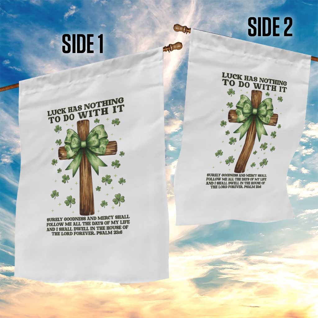 Faith Over Luck St Patrick's Day Garden Flag Christian Jesus Bible Verse Psalm 23 TS14 Print Your Wear