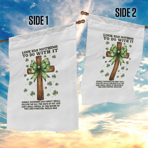 Faith Over Luck St Patrick's Day Garden Flag Christian Jesus Bible Verse Psalm 23 TS14 Print Your Wear