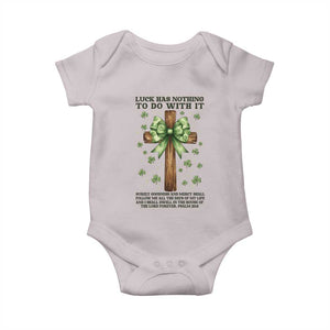 Faith Over Luck St Patrick's Day Baby Onesie Christian Jesus Bible Verse Psalm 23 TS14 Ice Gray Print Your Wear