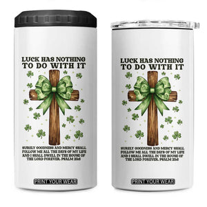 Faith Over Luck St Patrick's Day 4 in 1 Can Cooler Tumbler Christian Jesus Bible Verse Psalm 23 TS14 One Size: 16 oz White Print Your Wear