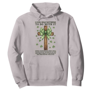 Faith Over Luck St Patrick's Day Hoodie Christian Jesus Bible Verse Psalm 23 TS14 Ice Gray Print Your Wear