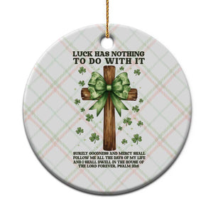 Faith Over Luck St Patrick's Day Ceramic Ornament Christian Jesus Bible Verse Psalm 23 TS14 1pc Christmas Plaid Print Your Wear