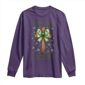 Faith Over Luck St Patrick's Day Long Sleeve Shirt Christian Jesus Bible Verse Psalm 23 TS14 Purple Print Your Wear