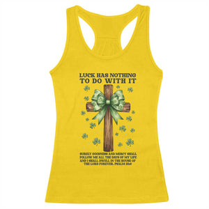 Faith Over Luck St Patrick's Day Racerback Tank Top Christian Jesus Bible Verse Psalm 23 TS14 Daisy Print Your Wear
