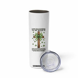 Faith Over Luck St Patrick's Day Skinny Tumbler Christian Jesus Bible Verse Psalm 23 TS14 Print Your Wear