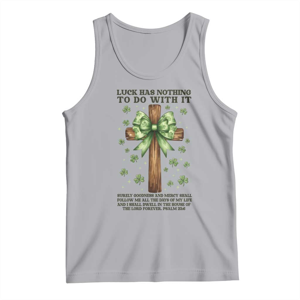 Faith Over Luck St Patrick's Day Tank Top Christian Jesus Bible Verse Psalm 23 TS14 Athletic Heather Print Your Wear