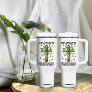 Faith Over Luck St Patrick's Day Tumbler With Handle Christian Jesus Bible Verse Psalm 23 TS14 Print Your Wear