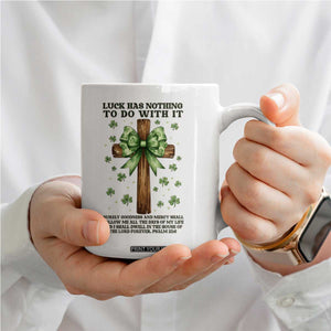 Faith Over Luck St Patrick's Day Coffee Mug Christian Jesus Bible Verse Psalm 23 TS14 Print Your Wear