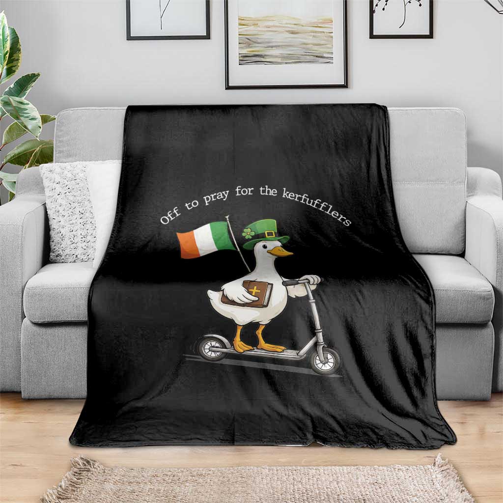 Funny Goose Christian St Patrick's Day Throw Blanket Off To Pray For The Kerfufflers TS14 Print Your Wear