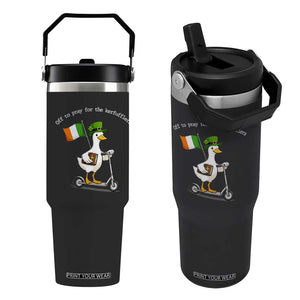Funny Goose Christian St Patrick's Day Flip Straw Tumbler Off To Pray For The Kerfufflers TS14 One Size: 30 oz Black Print Your Wear