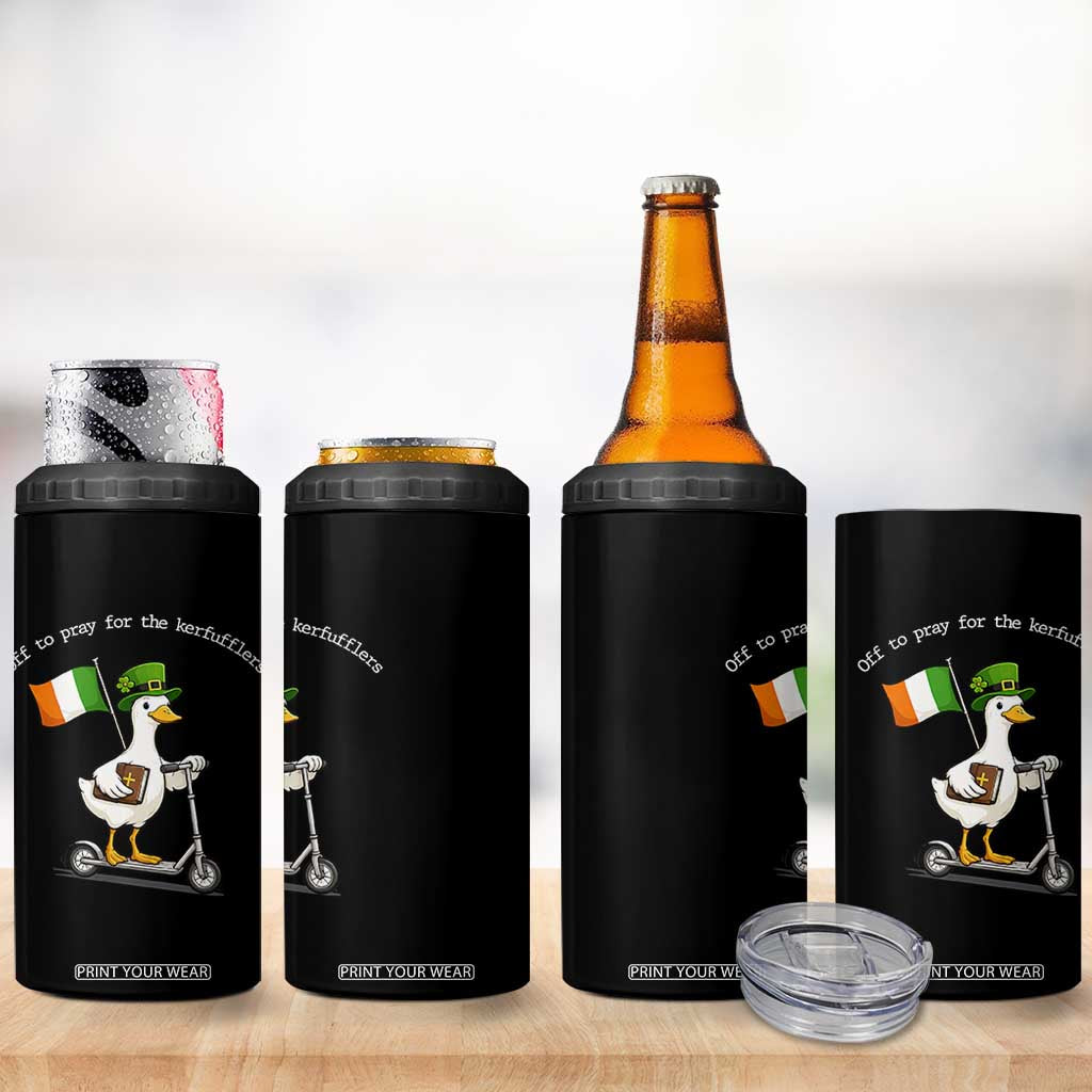 Funny Goose Christian St Patrick's Day 4 in 1 Can Cooler Tumbler Off To Pray For The Kerfufflers TS14 Print Your Wear