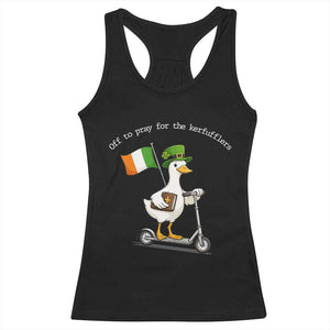 Funny Goose Christian St Patrick's Day Racerback Tank Top Off To Pray For The Kerfufflers TS14 Black Print Your Wear