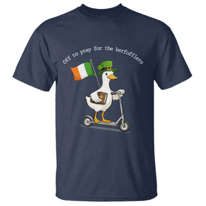 Funny Goose Christian St Patrick's Day T Shirt Off To Pray For The Kerfufflers TS14 Navy Print Your Wear