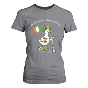 Funny Goose Christian St Patrick's Day T Shirt For Women Off To Pray For The Kerfufflers TS14 Charcoal Print Your Wear