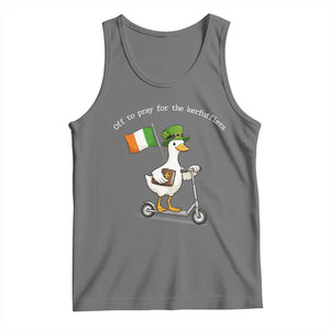 Funny Goose Christian St Patrick's Day Tank Top Off To Pray For The Kerfufflers TS14 Black Heather Print Your Wear