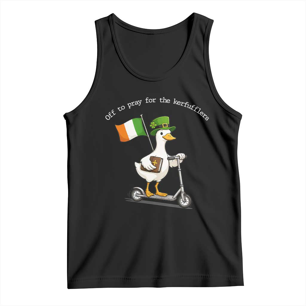 Funny Goose Christian St Patrick's Day Tank Top Off To Pray For The Kerfufflers TS14 Black Print Your Wear