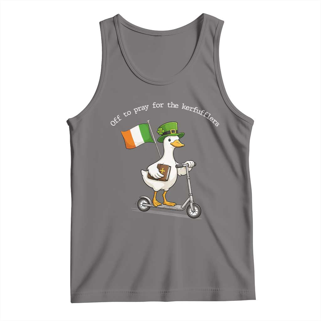 Funny Goose Christian St Patrick's Day Tank Top Off To Pray For The Kerfufflers TS14 Deep Heather Print Your Wear