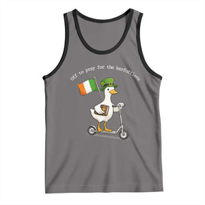 Funny Goose Christian St Patrick's Day Tank Top Off To Pray For The Kerfufflers TS14 Deep Heather Black Print Your Wear