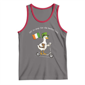 Funny Goose Christian St Patrick's Day Tank Top Off To Pray For The Kerfufflers TS14 Deep Heather Red Print Your Wear