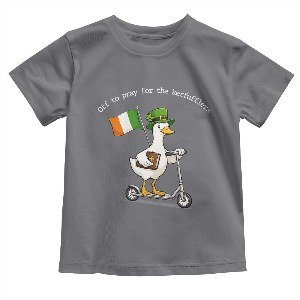 Funny Goose Christian St Patrick's Day Toddler T Shirt Off To Pray For The Kerfufflers TS14 Charcoal Print Your Wear