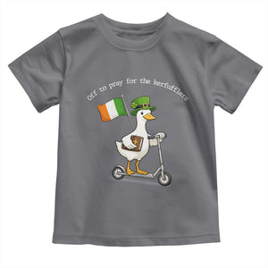 Funny Goose Christian St Patrick's Day Toddler T Shirt Off To Pray For The Kerfufflers TS14 Charcoal Print Your Wear