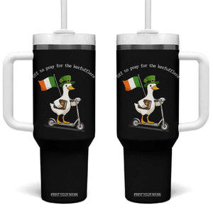 Funny Goose Christian St Patrick's Day Tumbler With Handle Off To Pray For The Kerfufflers TS14 One Size: 40 oz Black Print Your Wear