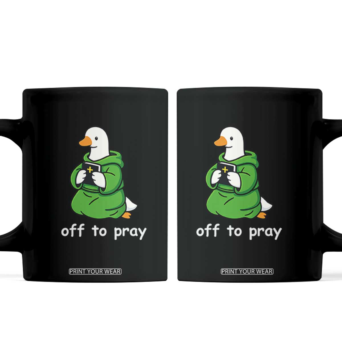 Christian Goose St Patrick's Day Coffee Mug Off To Pray TS14 Black Print Your Wear