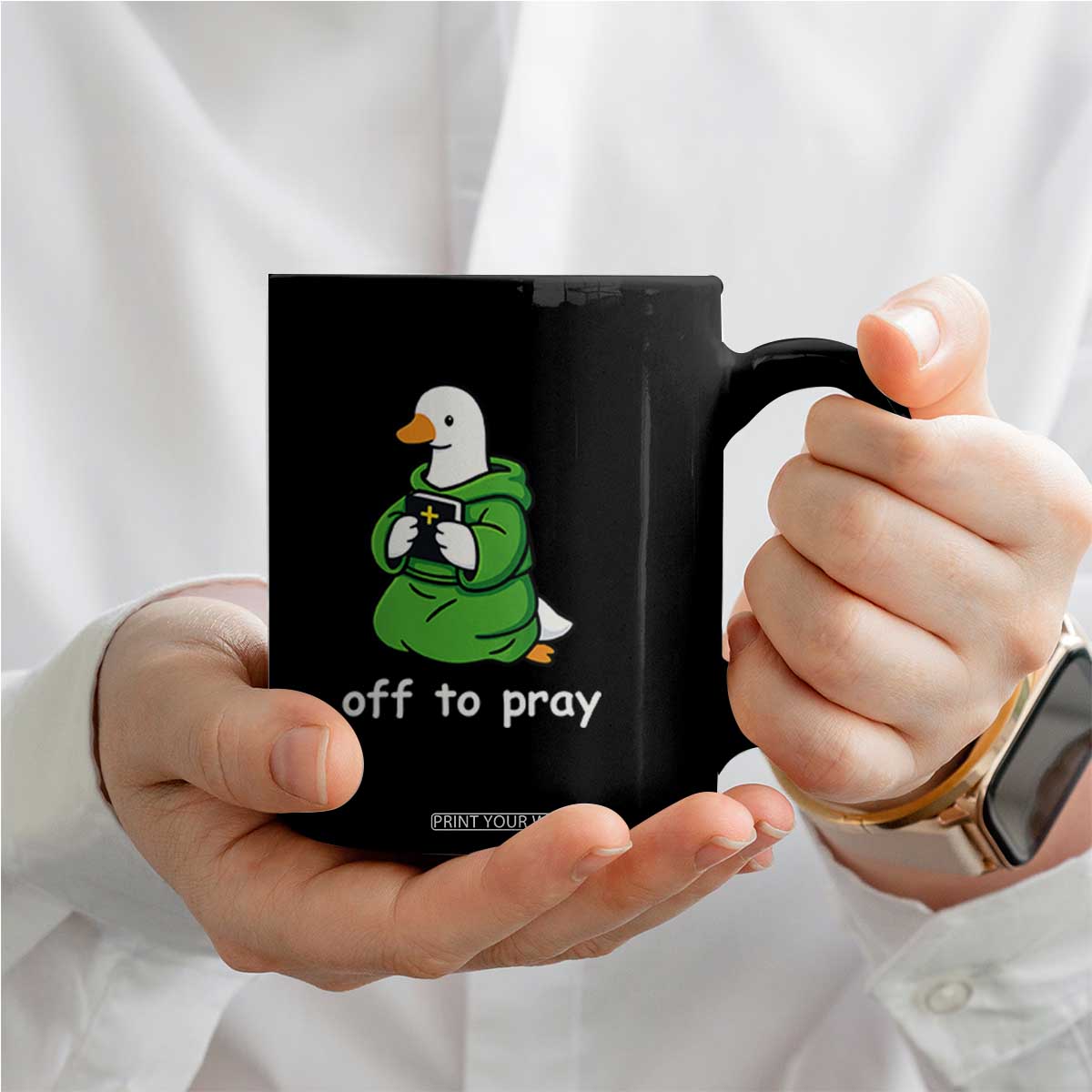 Christian Goose St Patrick's Day Coffee Mug Off To Pray TS14 Print Your Wear