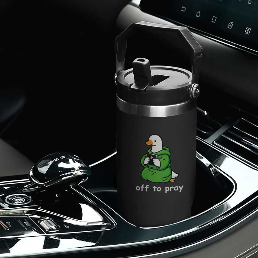 Christian Goose St Patrick's Day Flip Straw Tumbler Off To Pray TS14 Print Your Wear