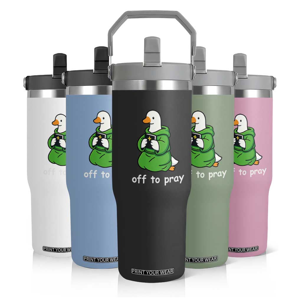 Christian Goose St Patrick's Day Flip Straw Tumbler Off To Pray TS14 Print Your Wear