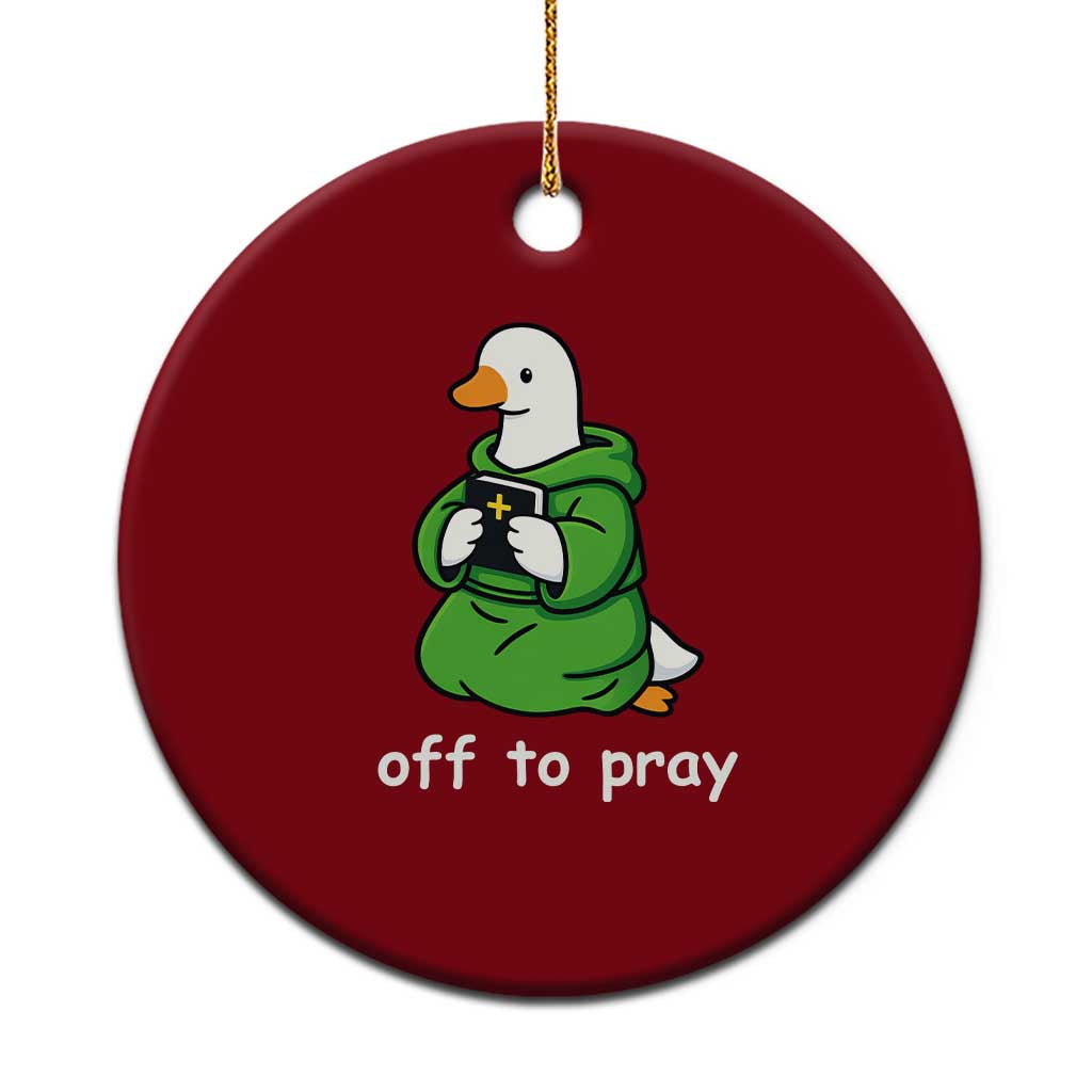 Christian Goose St Patrick's Day Ceramic Ornament Off To Pray TS14 1pc Red Print Your Wear
