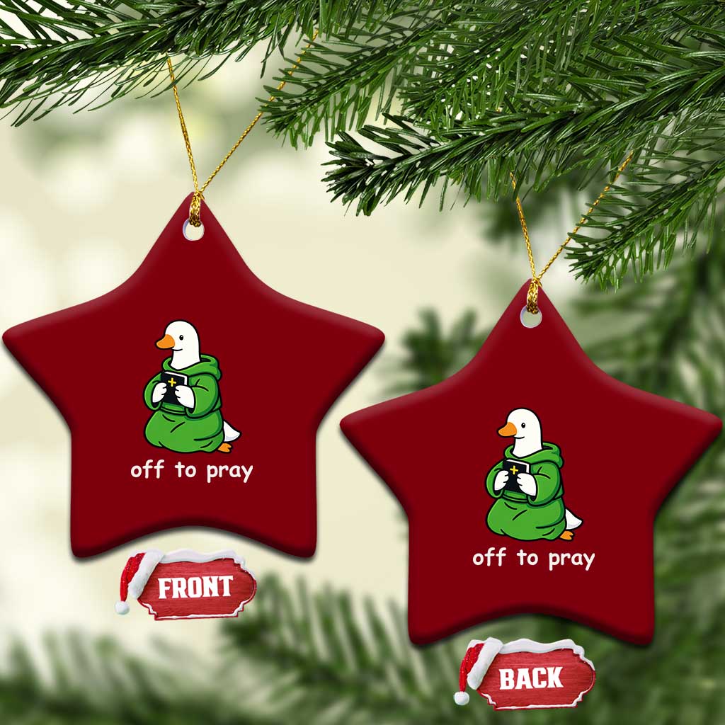Christian Goose St Patrick's Day Ceramic Ornament Off To Pray TS14 Print Your Wear