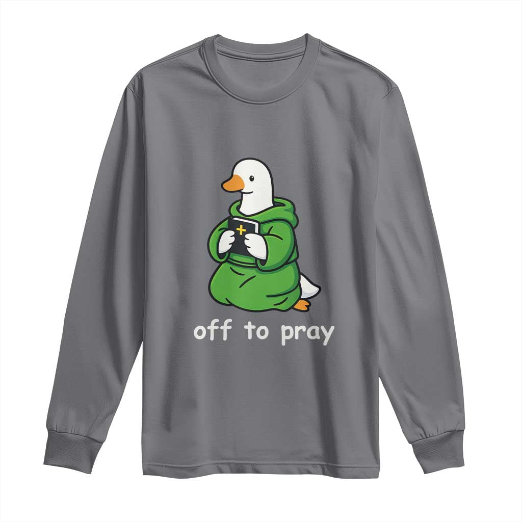 Christian Goose St Patrick's Day Long Sleeve Shirt Off To Pray TS14 Charcoal Print Your Wear