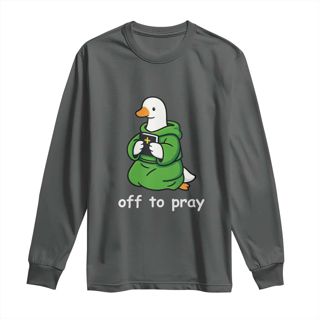 Christian Goose St Patrick's Day Long Sleeve Shirt Off To Pray TS14 Dark Heather Print Your Wear