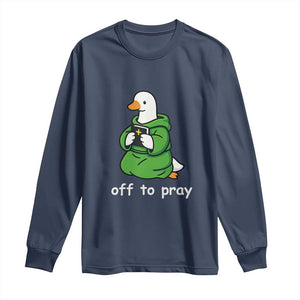 Christian Goose St Patrick's Day Long Sleeve Shirt Off To Pray TS14 Navy Print Your Wear