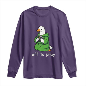 Christian Goose St Patrick's Day Long Sleeve Shirt Off To Pray TS14 Purple Print Your Wear