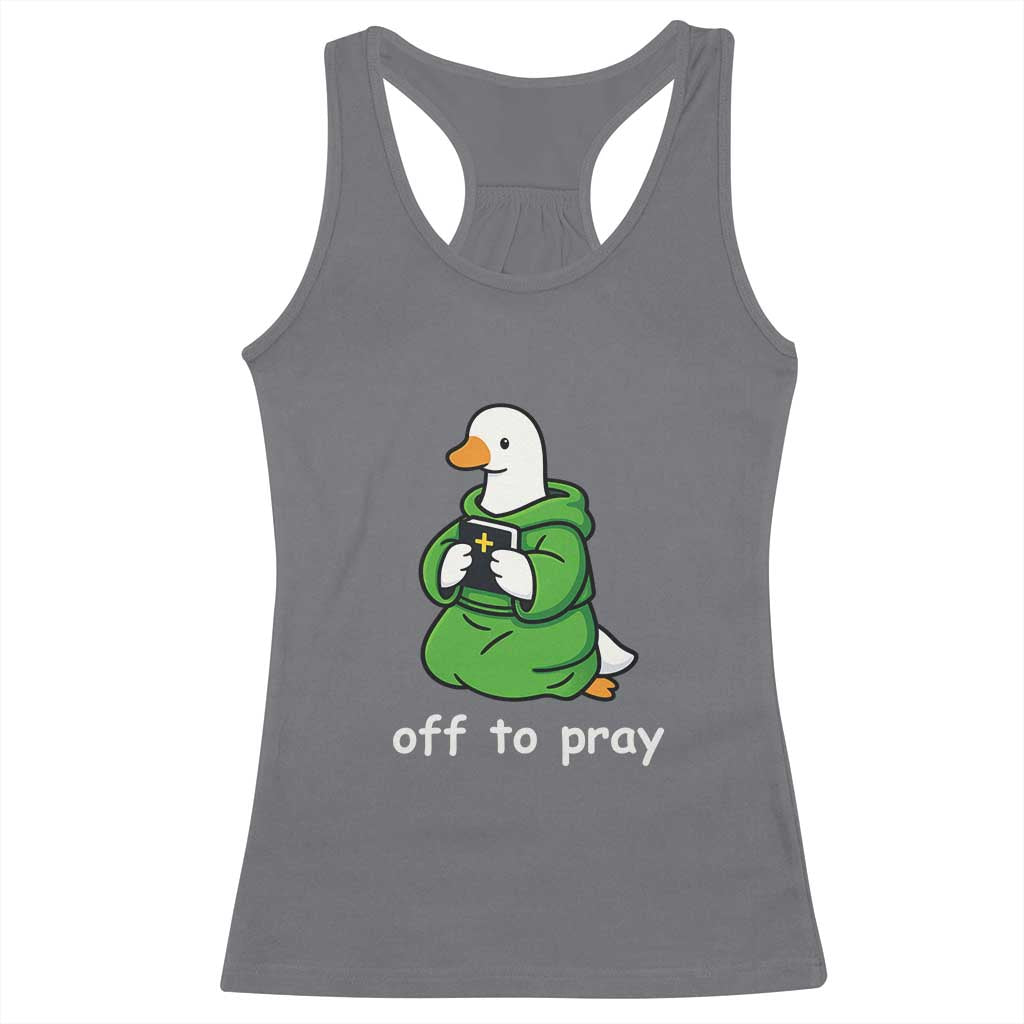 Christian Goose St Patrick's Day Racerback Tank Top Off To Pray TS14 Charcoal Print Your Wear