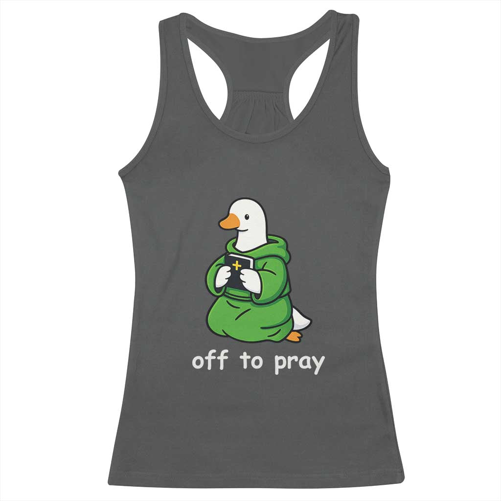 Christian Goose St Patrick's Day Racerback Tank Top Off To Pray TS14 Dark Heather Print Your Wear