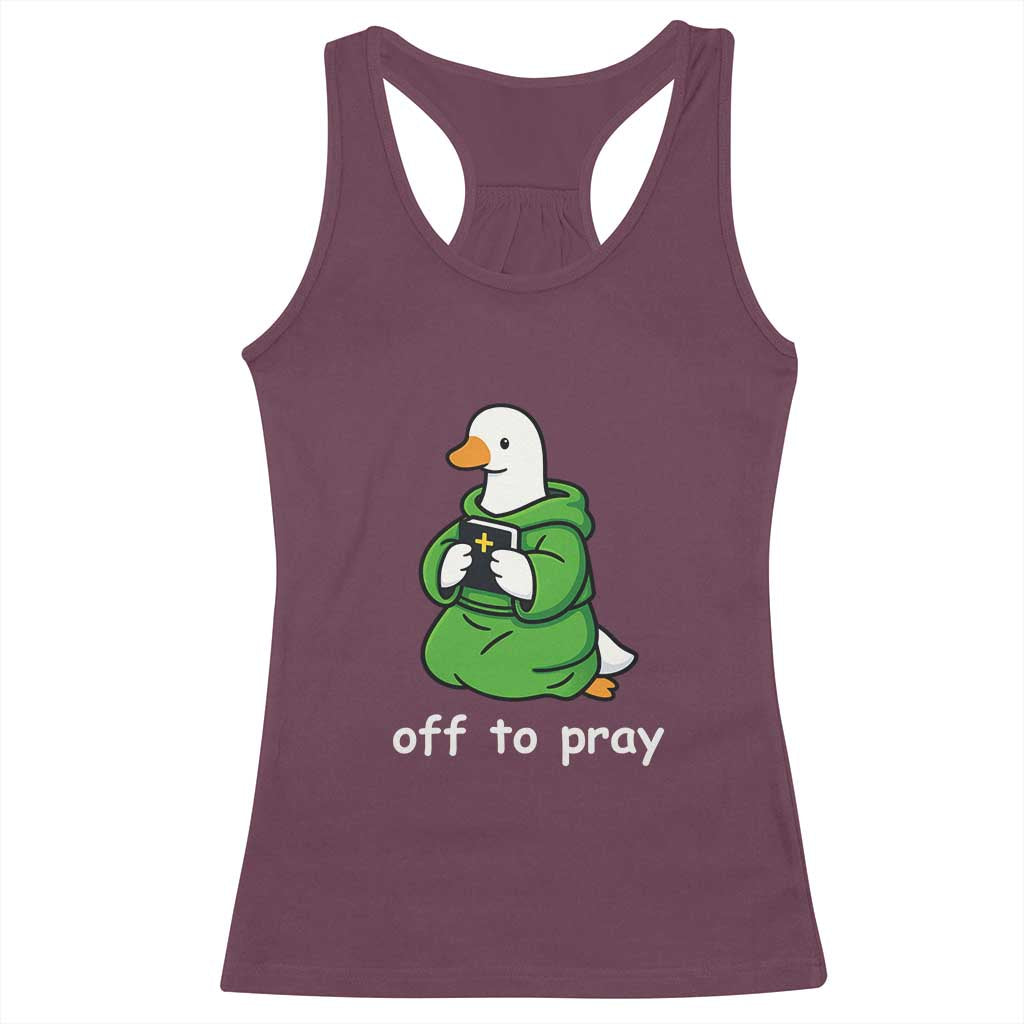 Christian Goose St Patrick's Day Racerback Tank Top Off To Pray TS14 Maroon Print Your Wear