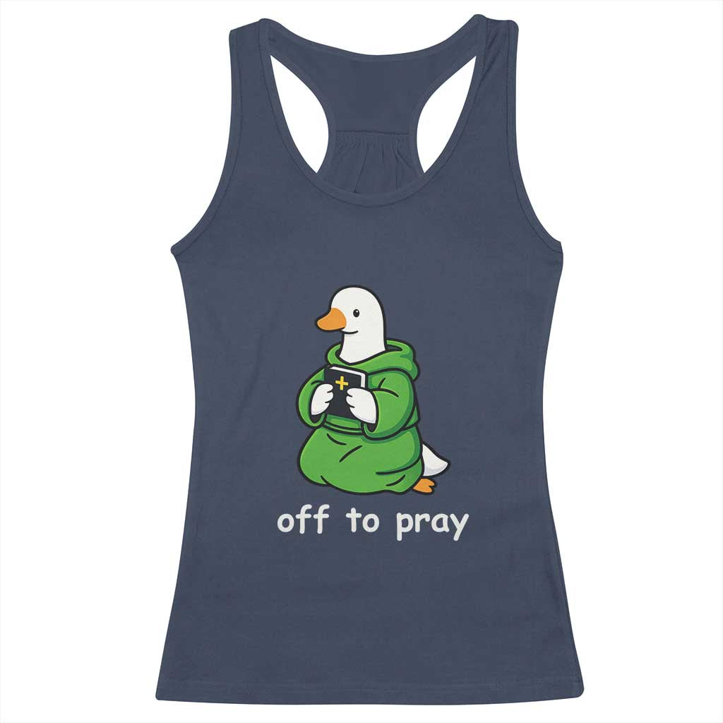 Christian Goose St Patrick's Day Racerback Tank Top Off To Pray TS14 Navy Print Your Wear