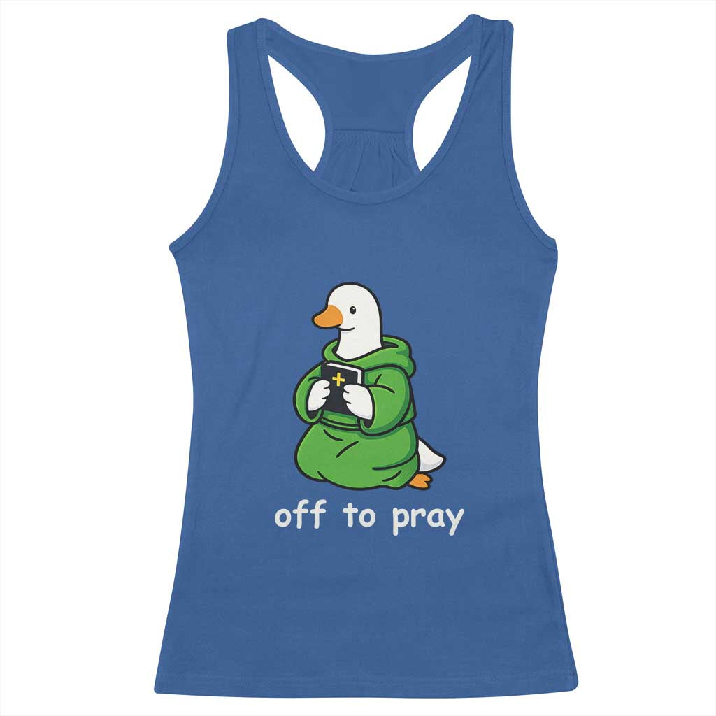 Christian Goose St Patrick's Day Racerback Tank Top Off To Pray TS14 Royal Blue Print Your Wear
