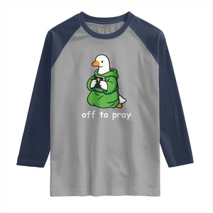 Christian Goose St Patrick's Day Raglan Shirt Off To Pray TS14 Sport Gray Navy Print Your Wear