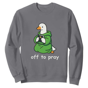 Christian Goose St Patrick's Day Sweatshirt Off To Pray TS14 Charcoal Print Your Wear