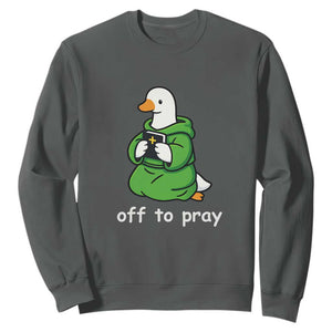Christian Goose St Patrick's Day Sweatshirt Off To Pray TS14 Dark Heather Print Your Wear