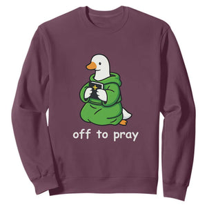 Christian Goose St Patrick's Day Sweatshirt Off To Pray TS14 Maroon Print Your Wear