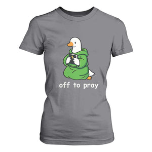 Christian Goose St Patrick's Day T Shirt For Women Off To Pray TS14 Charcoal Print Your Wear