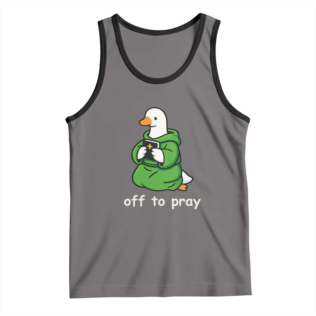 Christian Goose St Patrick's Day Tank Top Off To Pray TS14 Deep Heather Black Print Your Wear