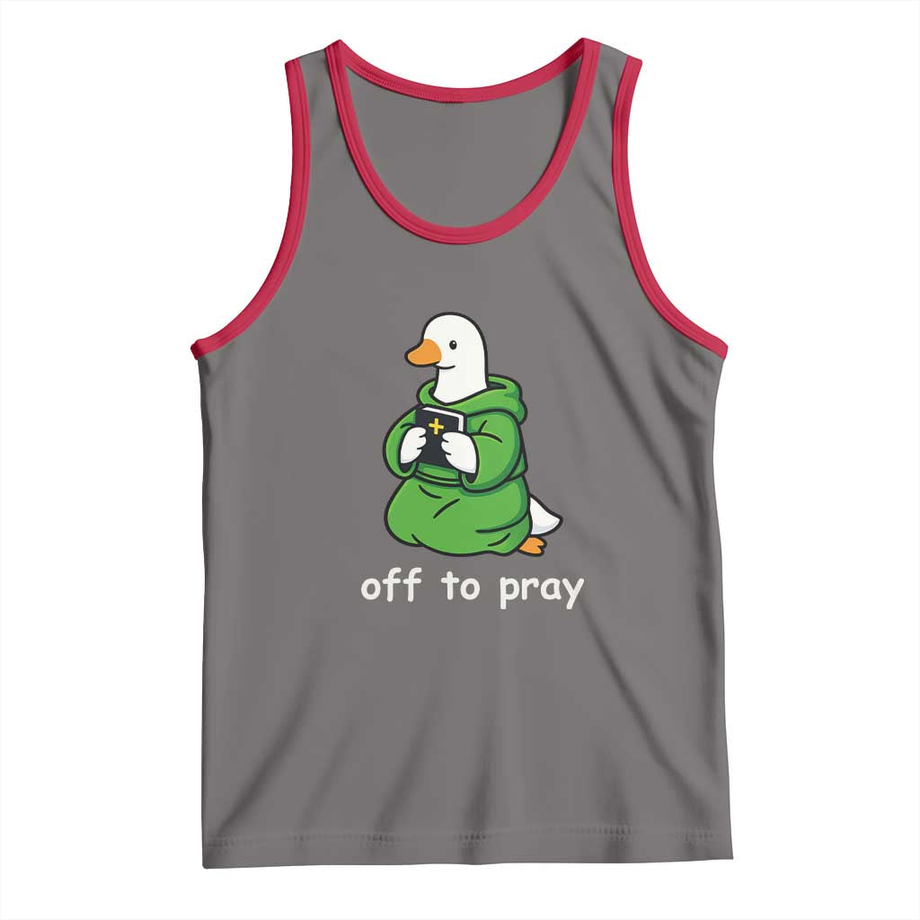 Christian Goose St Patrick's Day Tank Top Off To Pray TS14 Deep Heather Red Print Your Wear